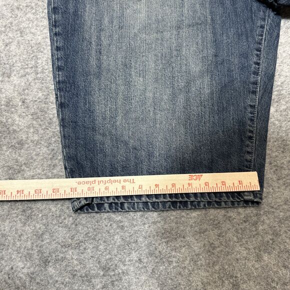 Sean John Men's Bermuda Jean Shorts‎ Sz 40 Blue Dark Denim Y2K Grunge Streetwear - Picture 6 of 8